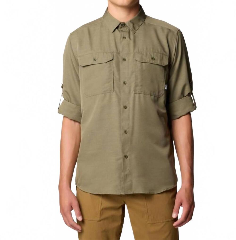 NEW MOUNTAIN HARDWEAR canyon long sleeve shirt in stone green